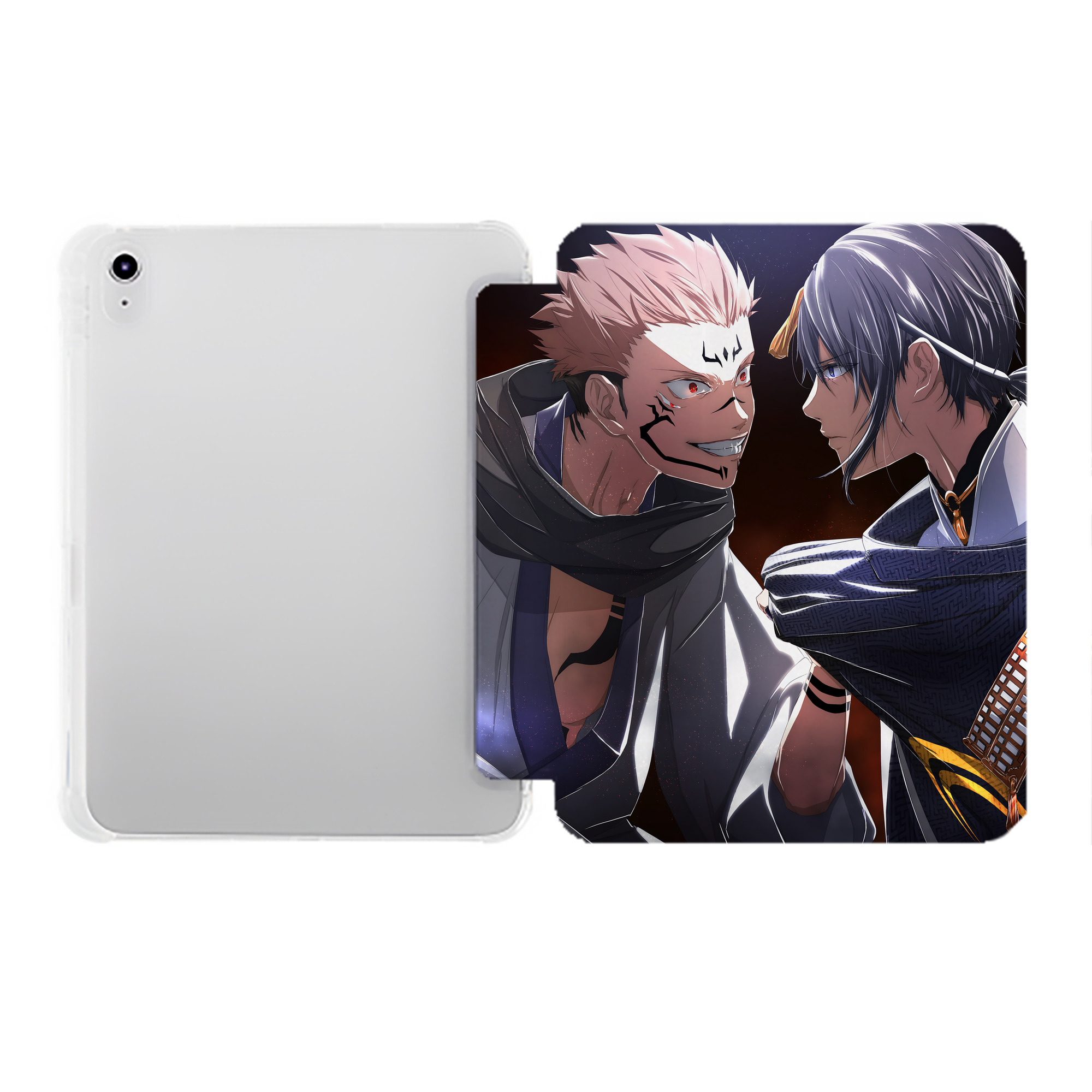 （画像用） 呪術廻戦 Jujutsu Kaisen IPad ケース ペン収納付き 三つ折りスタンド PUレザー×シリコン 対応機種9.5/10.5/10.9インチ